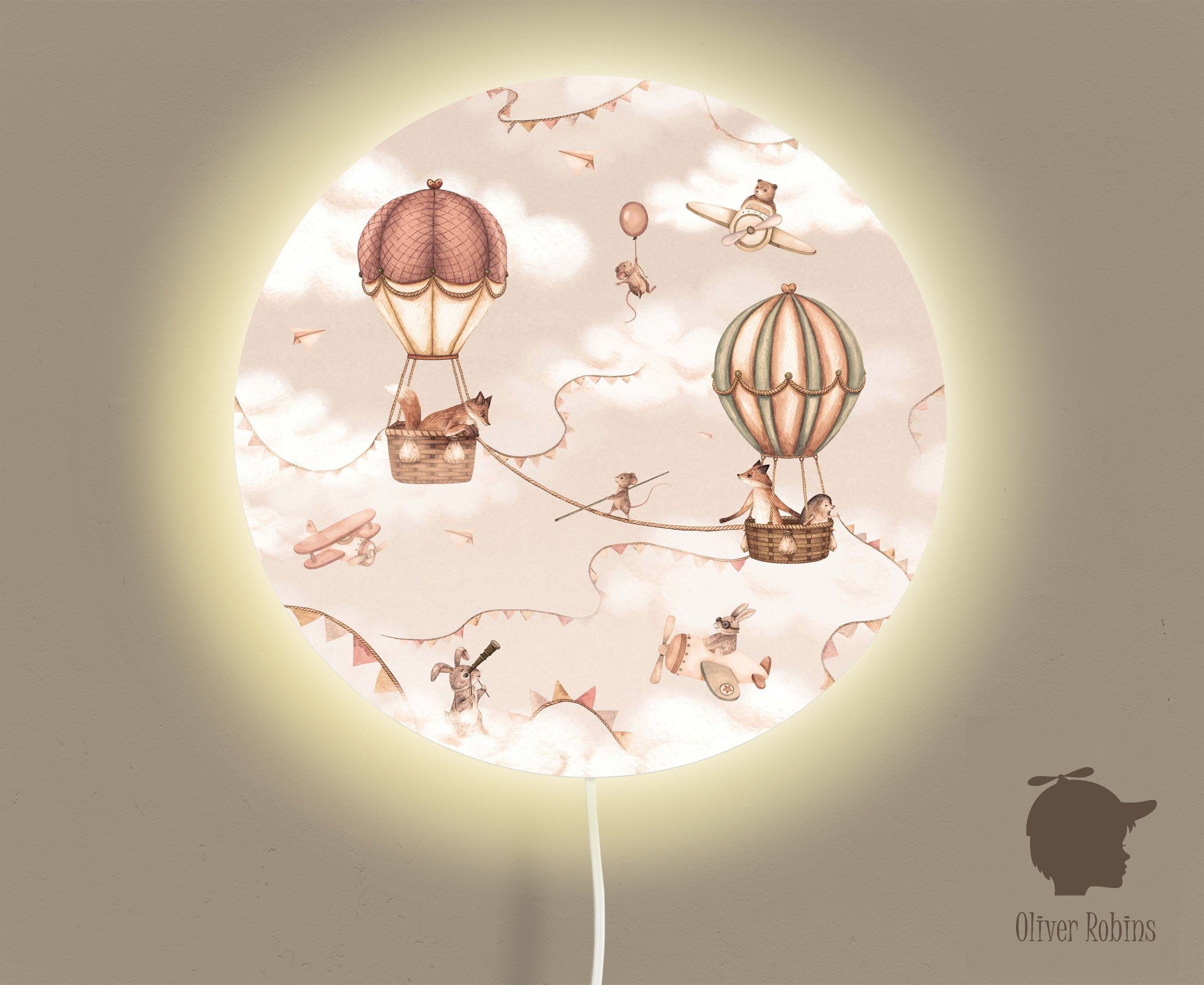 Wandlamp rond Aviation Adventure kinderkamer - Oliver Robins
