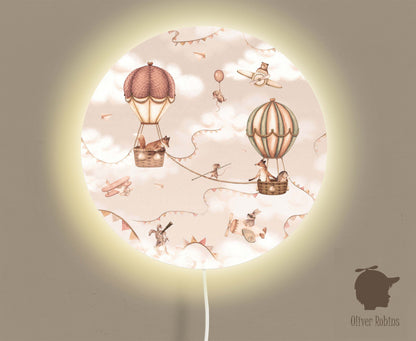 Wandlamp rond Aviation Adventure kinderkamer - Oliver Robins