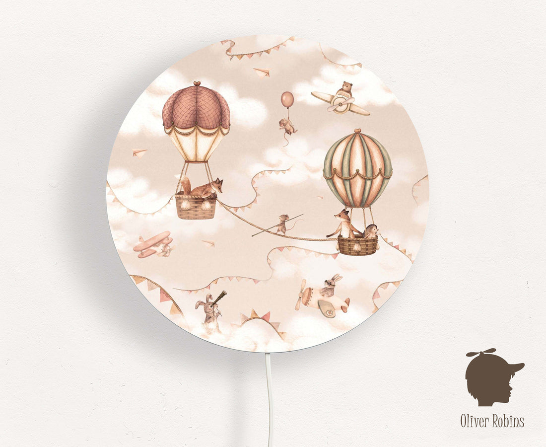 Wandlamp rond Aviation Adventure kinderkamer - Oliver Robins