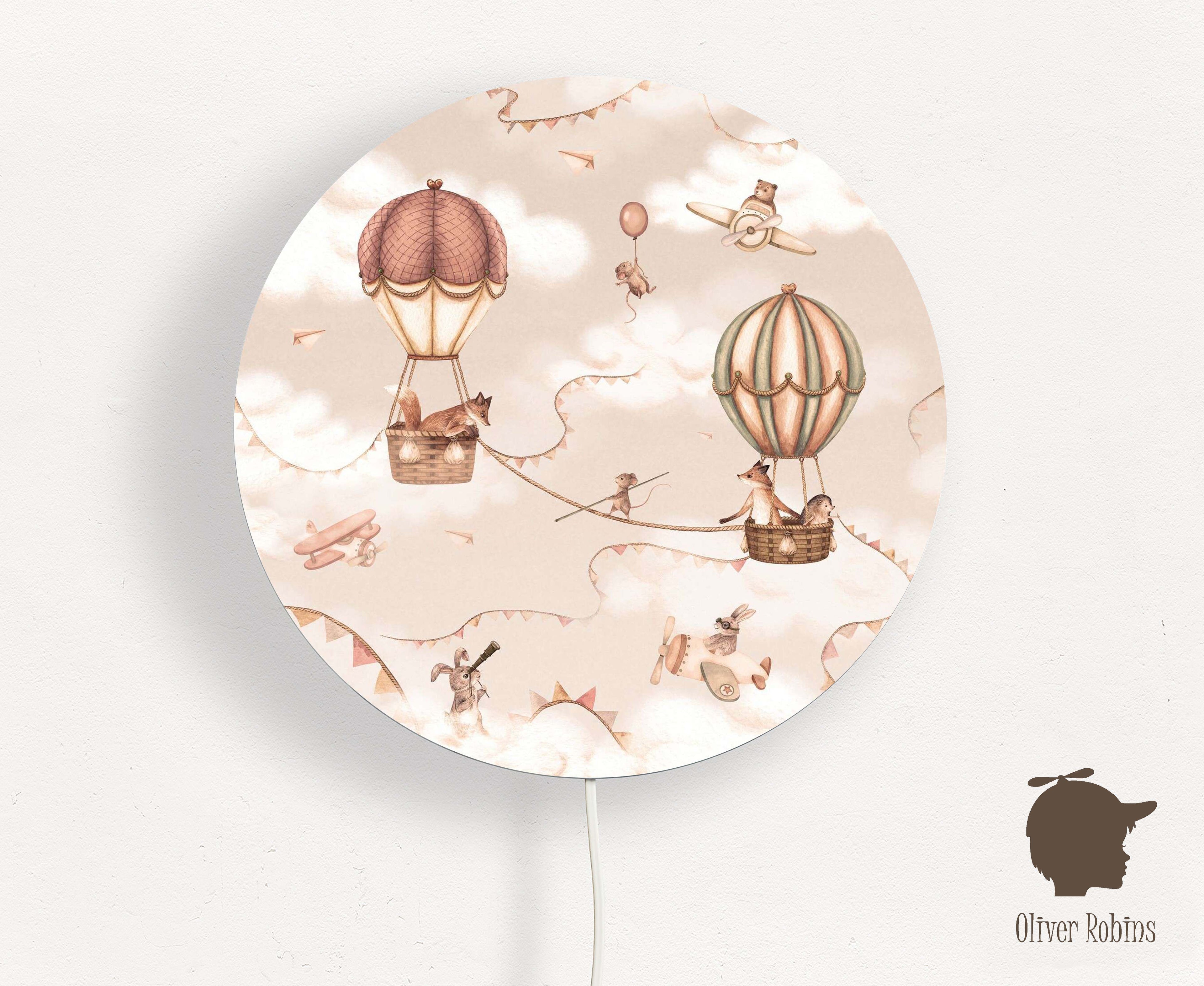 Wandlamp rond Aviation Adventure kinderkamer - Oliver Robins