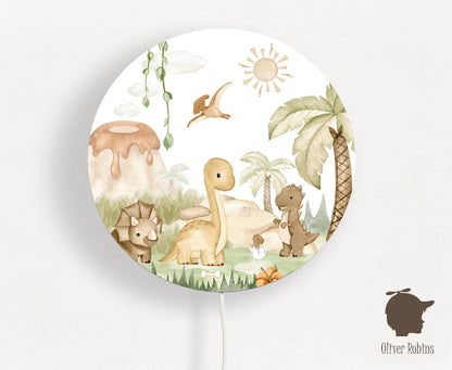Wandlamp rond Dino kinderkamer - Oliver Robins