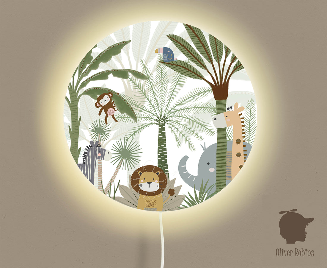 Wandlamp rond Jungle Joy kinderkamer - Oliver Robins