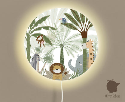 Wandlamp rond Jungle Joy kinderkamer - Oliver Robins
