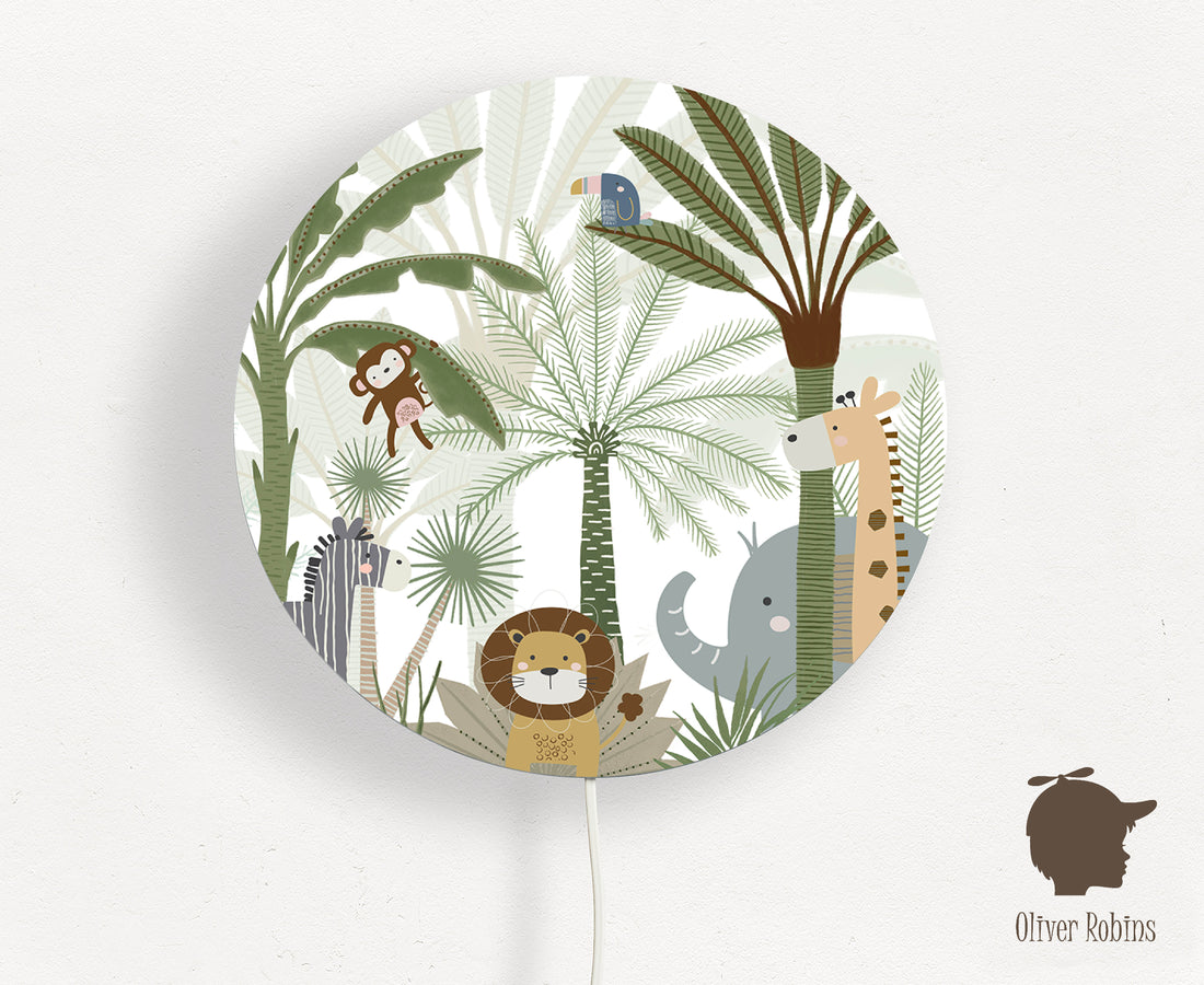 Wandlamp rond Jungle Joy kinderkamer - Oliver Robins