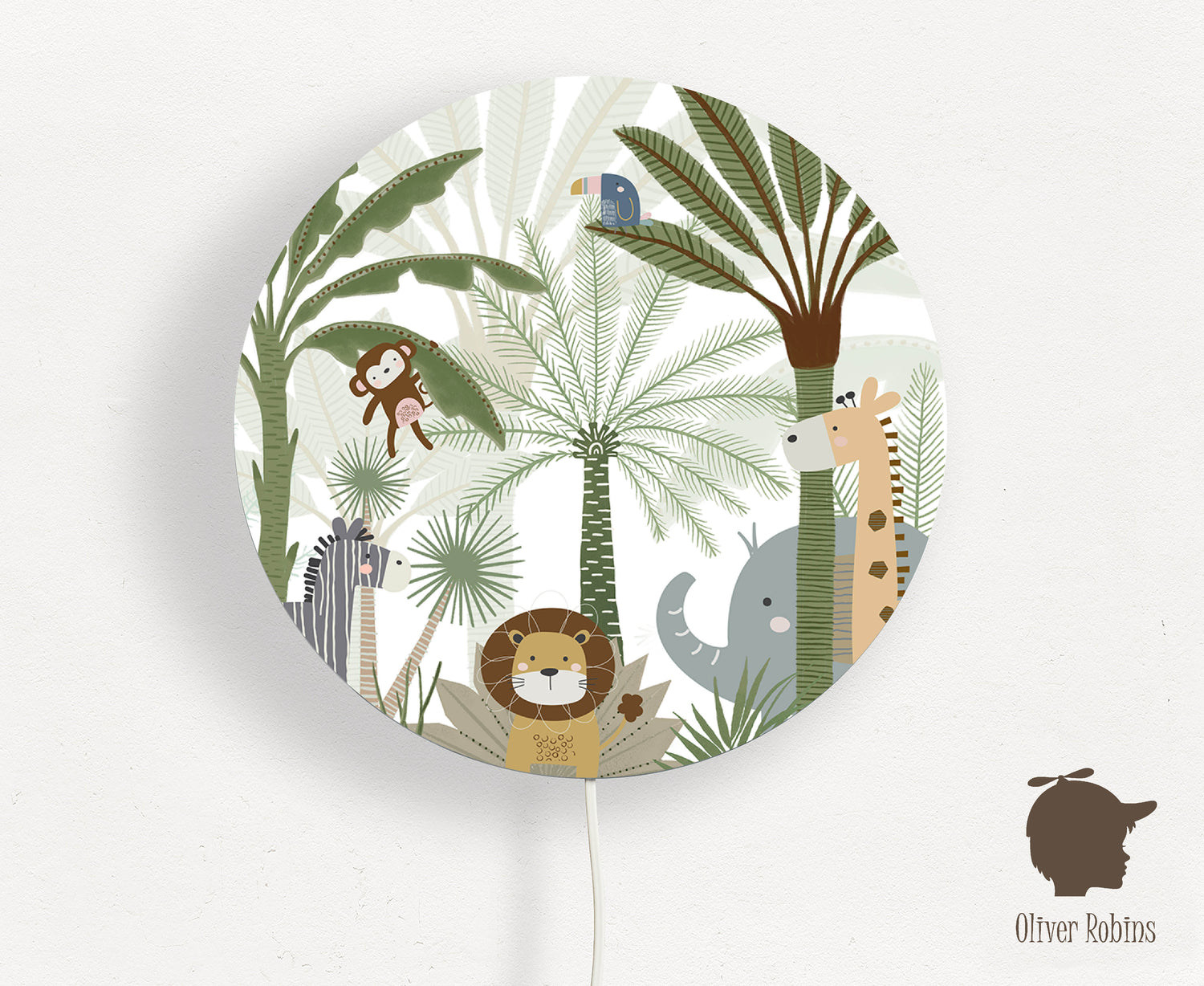 Wandlamp rond Jungle Joy kinderkamer - Oliver Robins