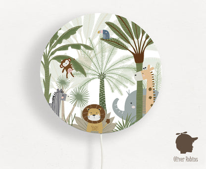 Wandlamp rond Jungle Joy kinderkamer - Oliver Robins
