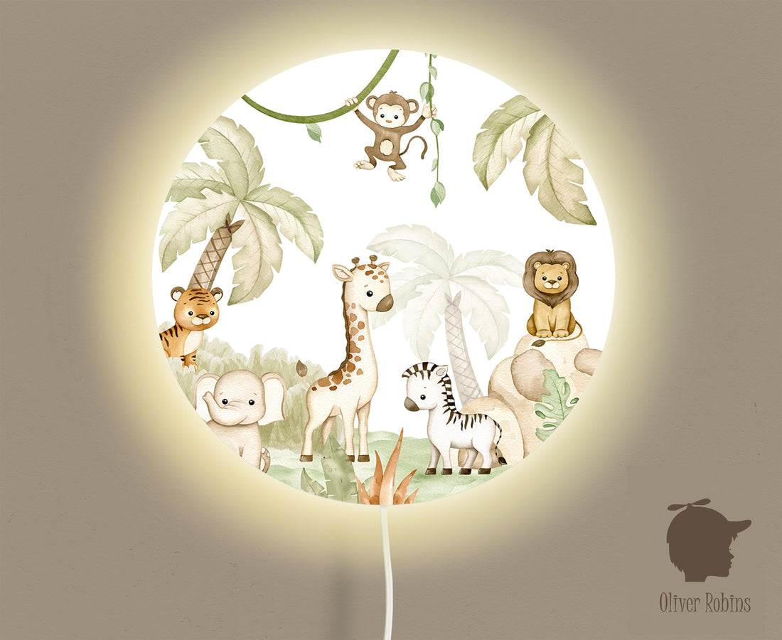 Wandlamp rond Savannah Joy kinderkamer - Oliver Robins