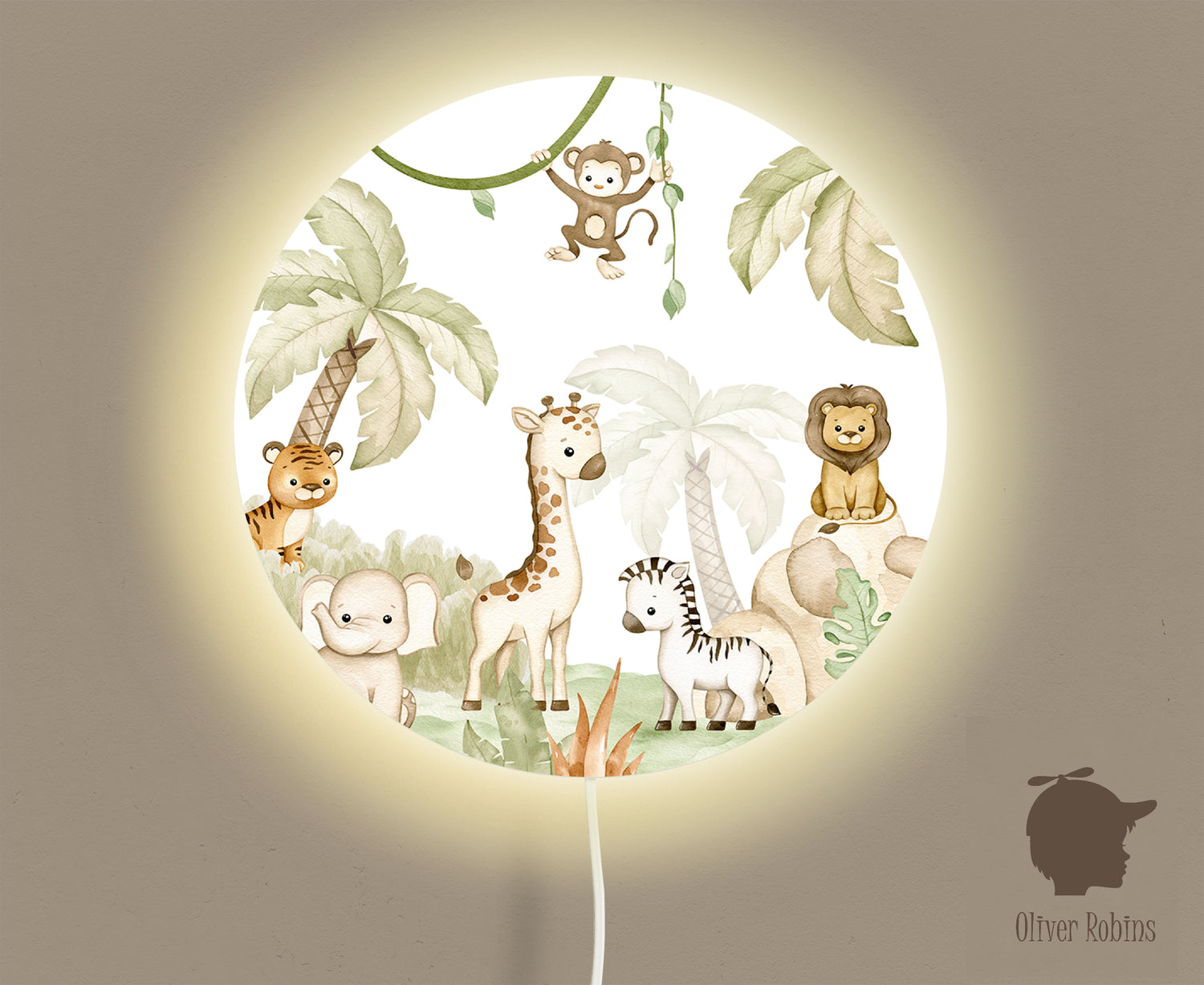 Wandlamp rond Savannah Joy kinderkamer - Oliver Robins