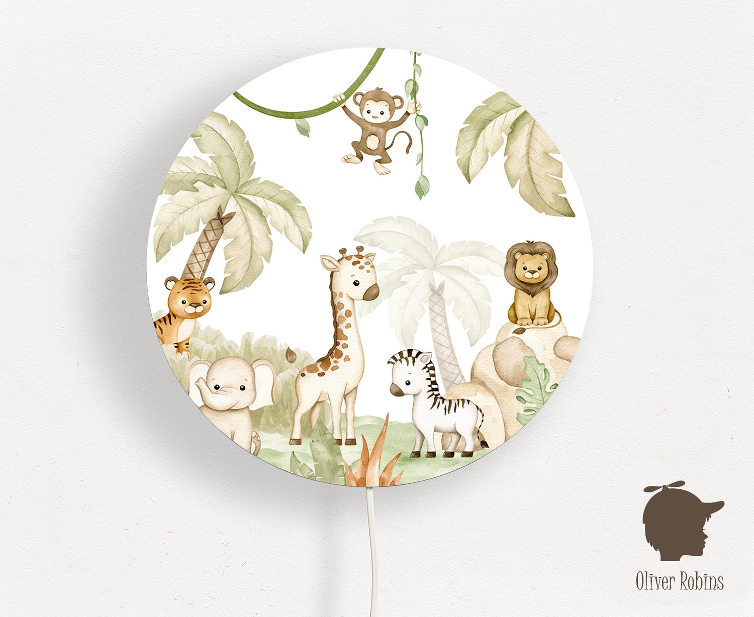 Wandlamp rond Savannah Joy kinderkamer - Oliver Robins