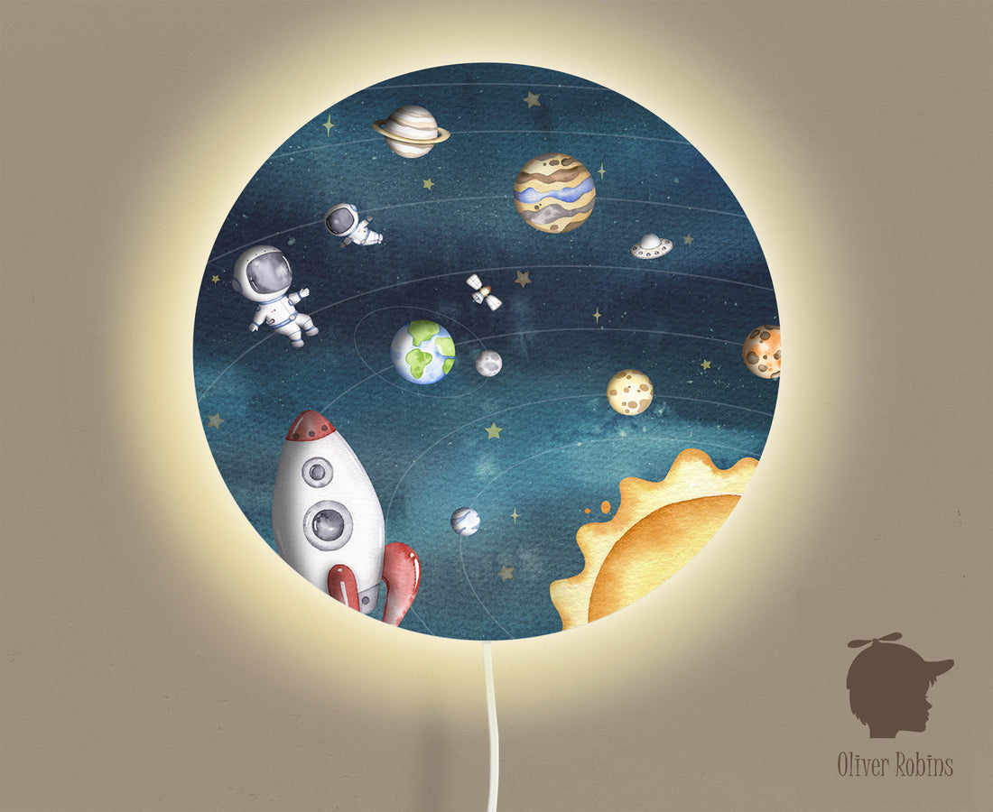 Wandlamp rond Space Joy kinderkamer - Oliver Robins