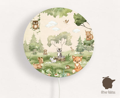 Wandlamp rond Woodland Joy kinderkamer - Oliver Robins