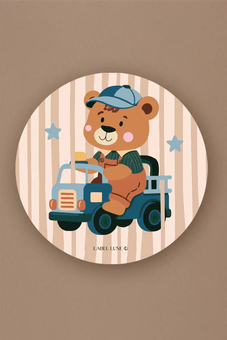 Muurcirkel Beer Bobby voor kinderkamer
