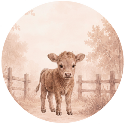 Muurcirkel Kalfje Little Meadow voor de kinderkamer of babykamer