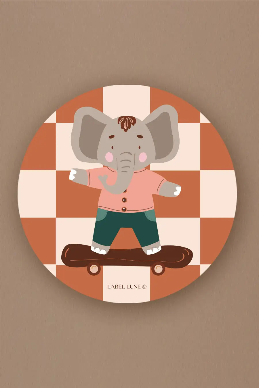 Muurcirkel Olifant Ollie voor kinderkamer