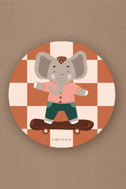 Muurcirkel Olifant Ollie voor kinderkamer