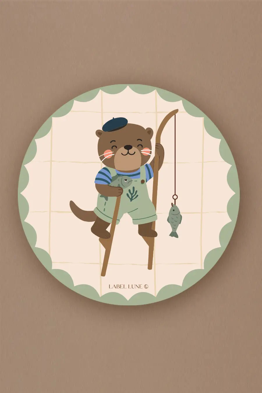 Muurcirkel Otter Arie voor kinderkamer