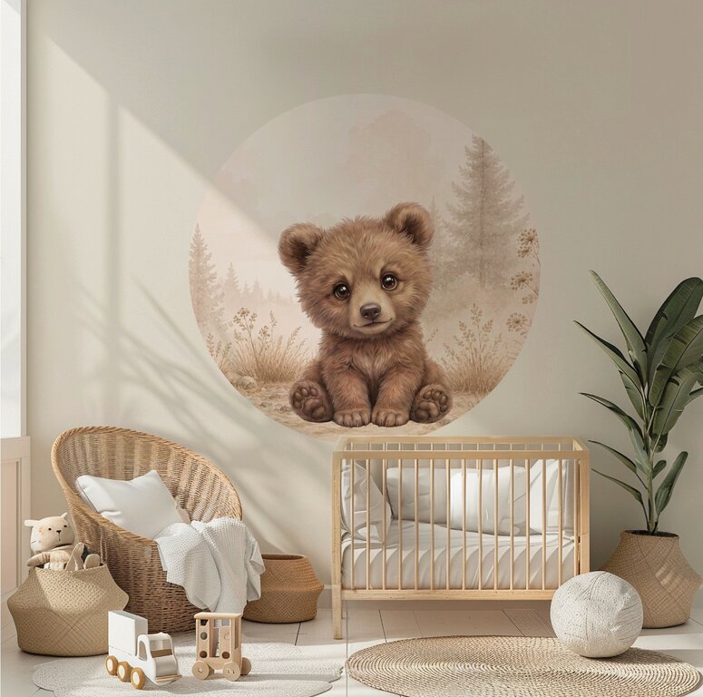 Muurcirkel Beertje Woodland voor de kinderkamer of babykamer