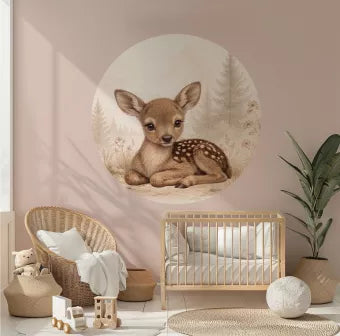 Muurcirkel Hertje Woodland voor de kinderkamer of babykamer