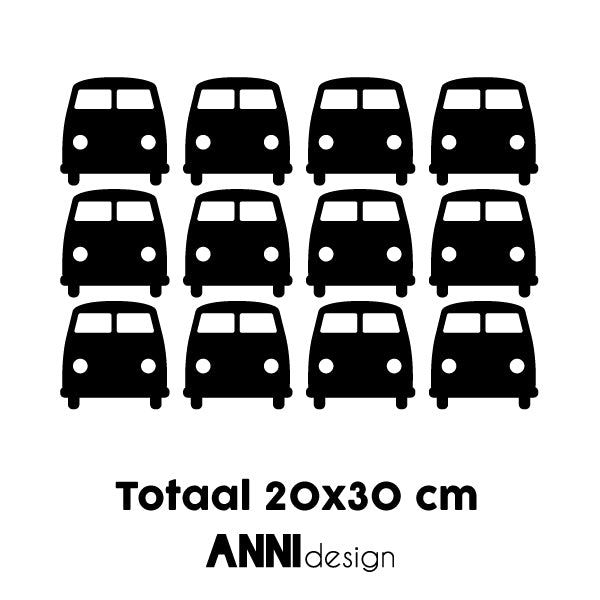 Muurstickers Busjes - zwart