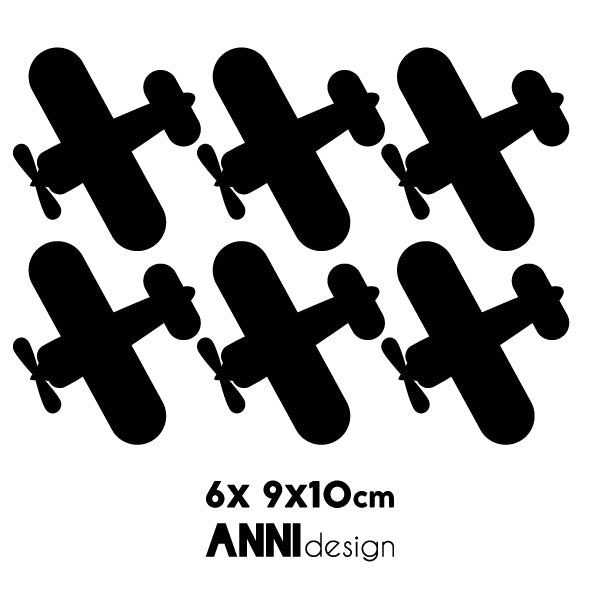 Muurstickers Vliegtuigen - zwart