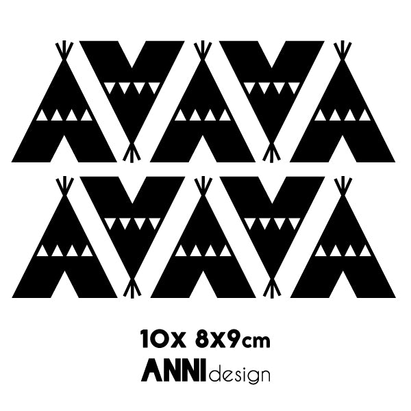 Muurstickers Tipi tenten - zwart