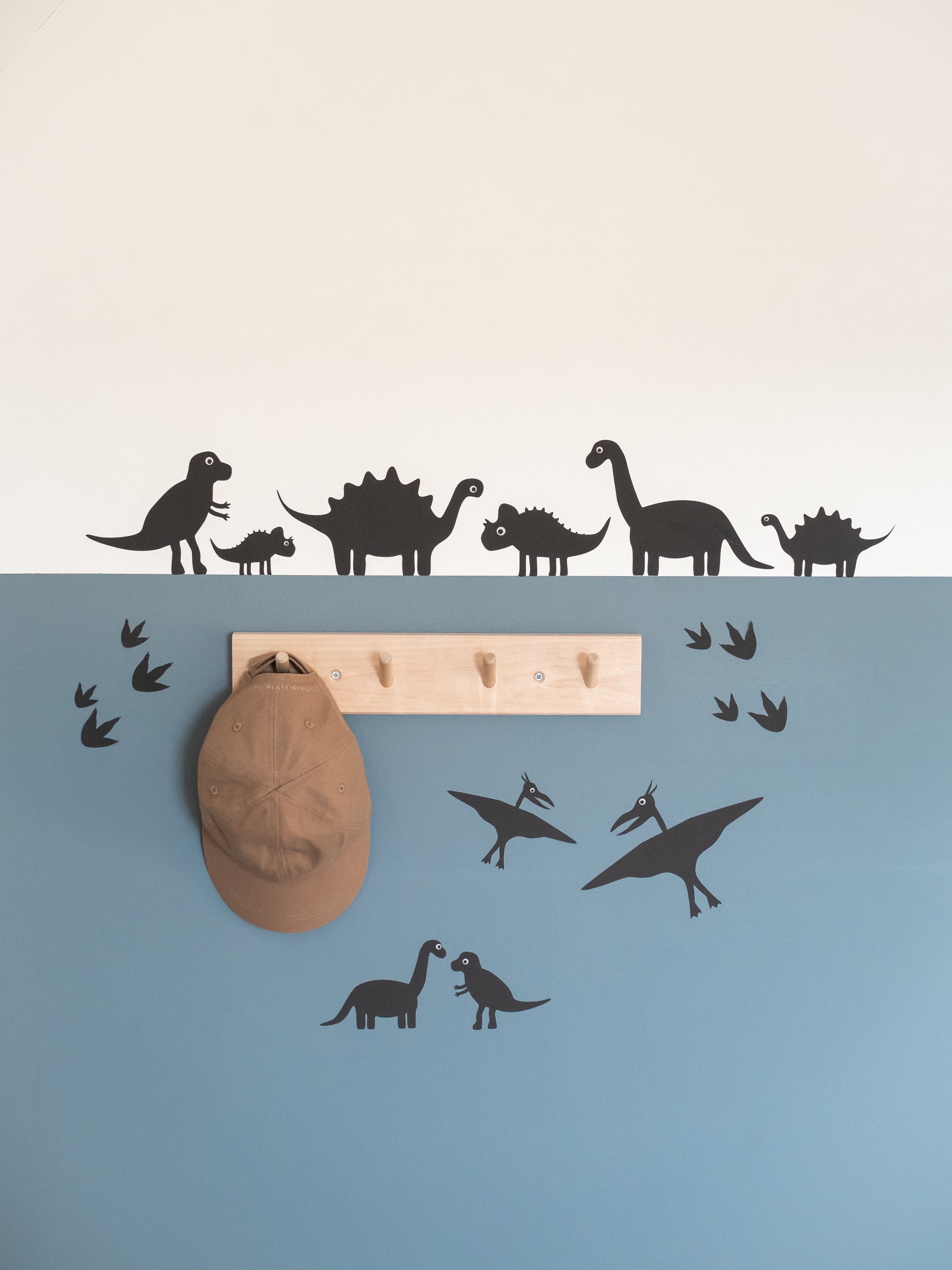 Muursticker set dino kamer kinderkamer - zwart