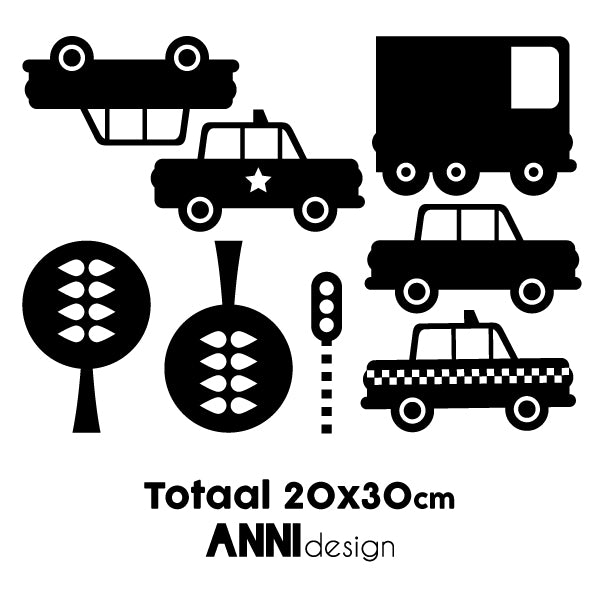 Muurstickers Auto - zwart
