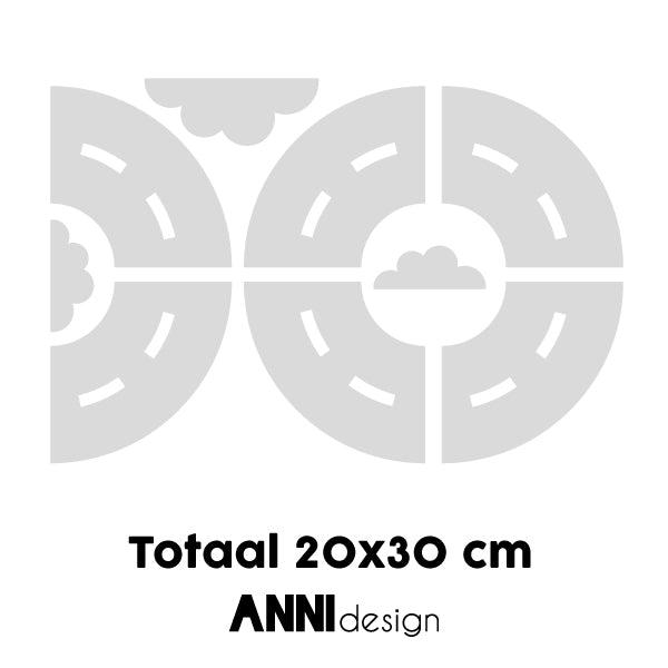 Muurstickers Wegdelen Bochten - grijs