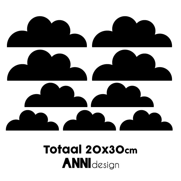 Muurstickers Wolken - zwart
