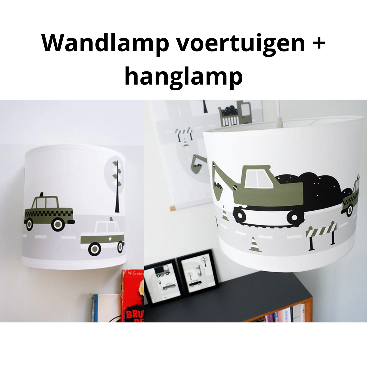 Lampen set auto voertuigen - olijfgroen