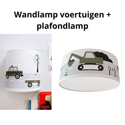 Lampen set auto voertuigen - olijfgroen