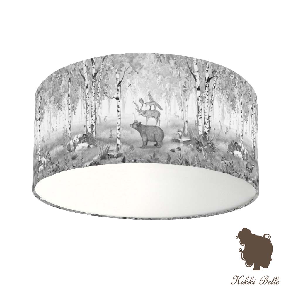 Plafondamp King Bear zwart / wit kinderkamer - Kikki Belle