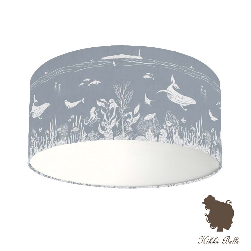 Plafondamp Ocean Sea Monochroom blauw kinderkamer - Kikki Belle