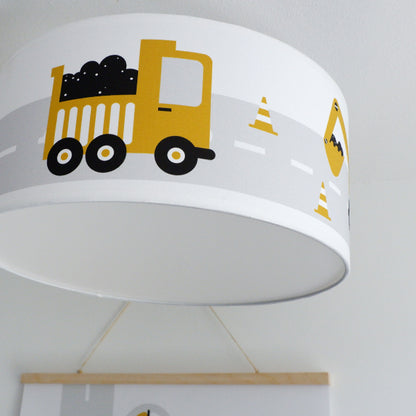 Babykamer aankleding en decoratie set - Voertuigen okergeel (met hang- of plafondlamp)
