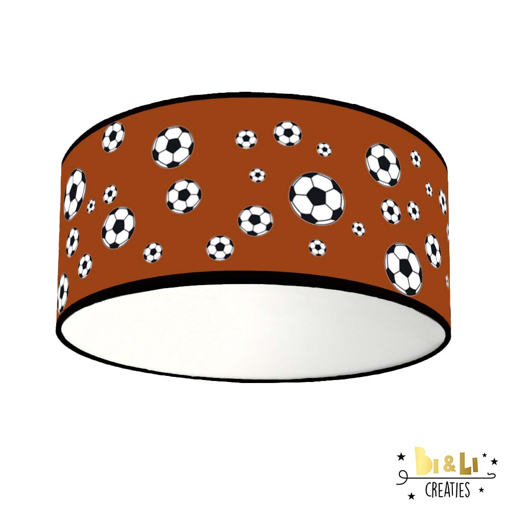 Plafondlamp voetbal kinderkamer oranje
