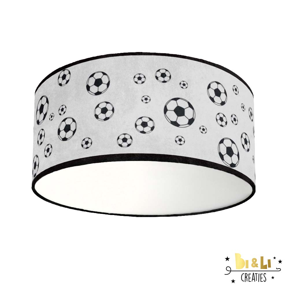 Plafondlamp voetbal kinderkamer wit