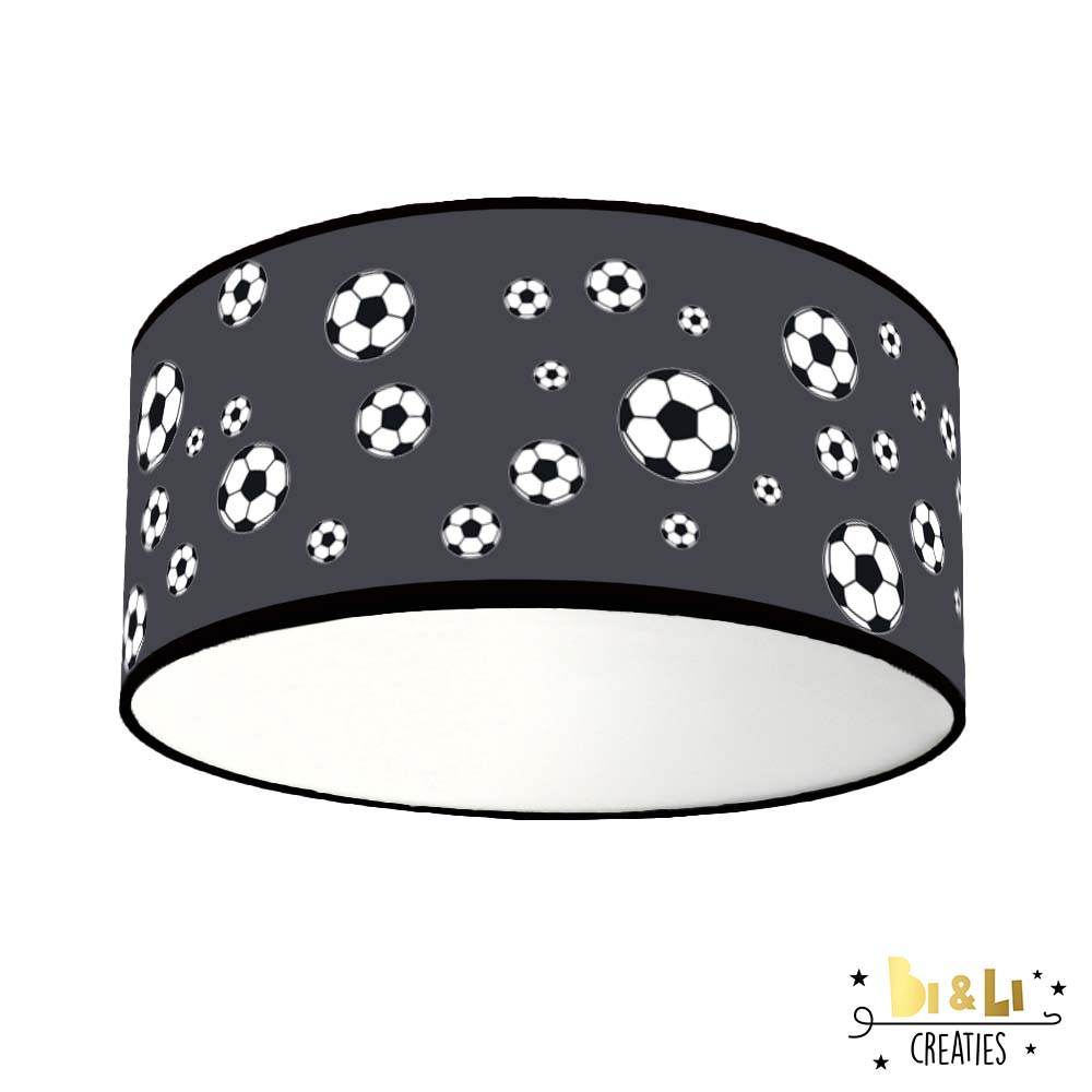 Plafondlamp voetbal kinderkamer grijs
