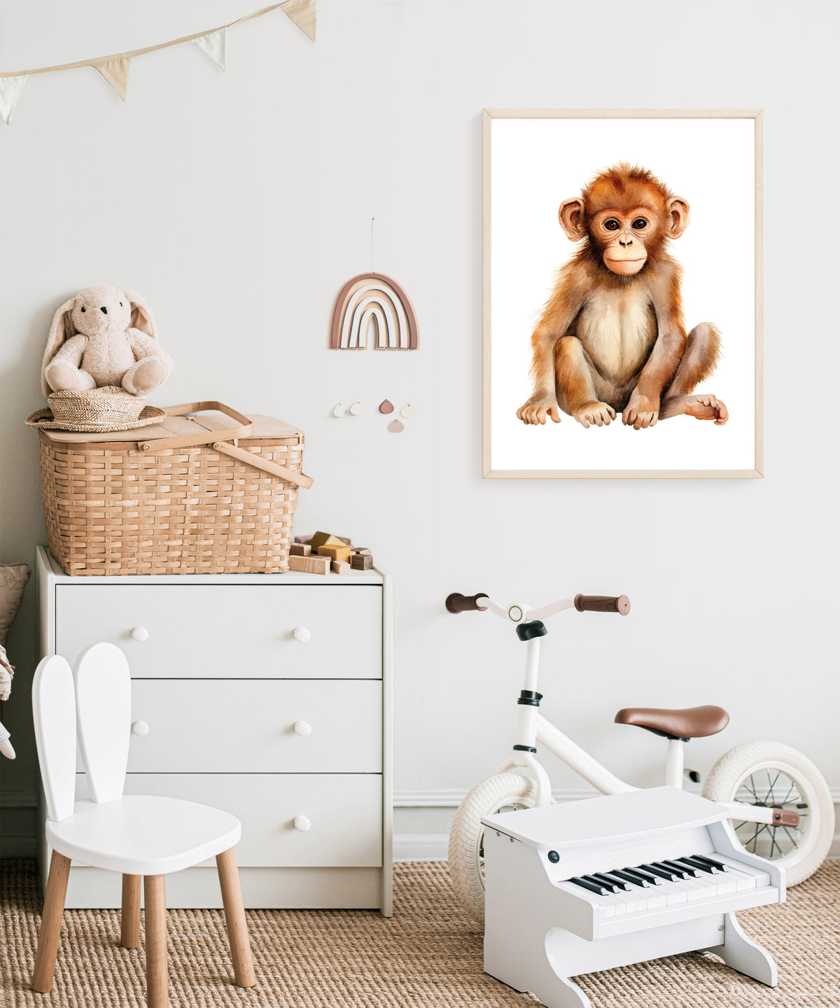 Poster Aap Safari dieren - kinderkamer