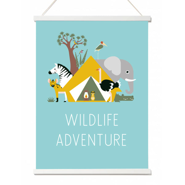 Poster XL WildLife Adventure kinderkamer - blauw