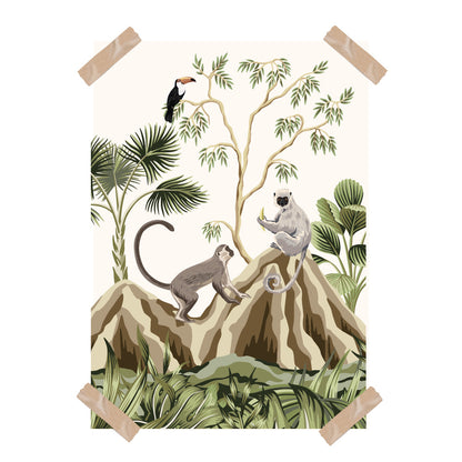 Posters jungle kinderkamer babykamer - apen