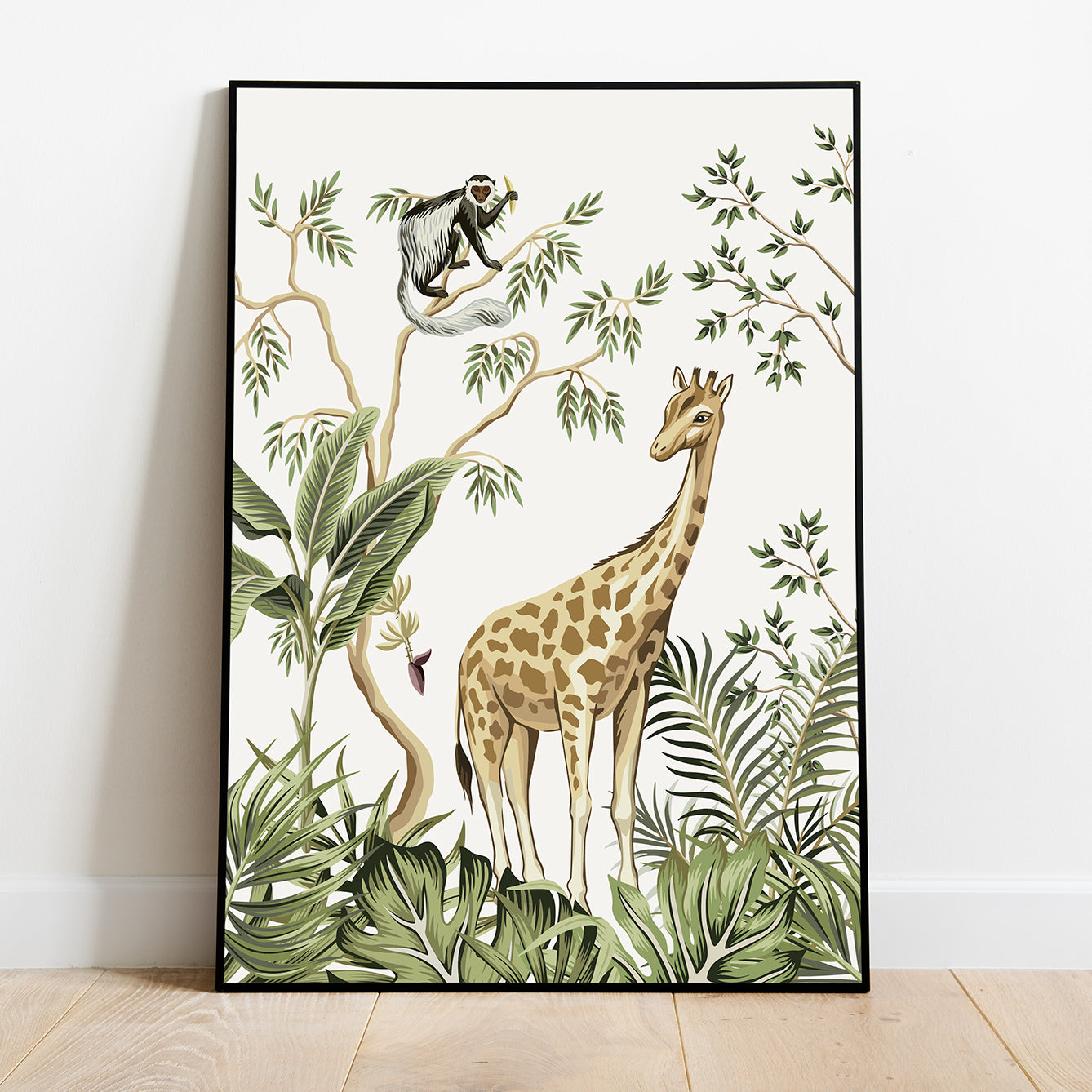 Posters jungle kinderkamer babykamer - giraffe