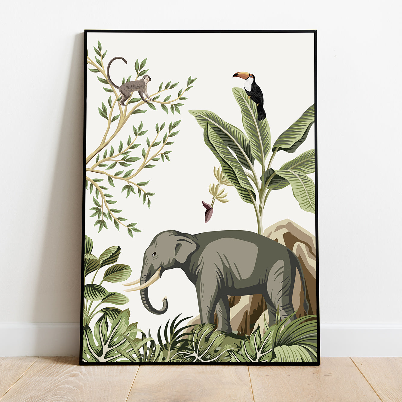 Posters jungle kinderkamer babykamer - olifant