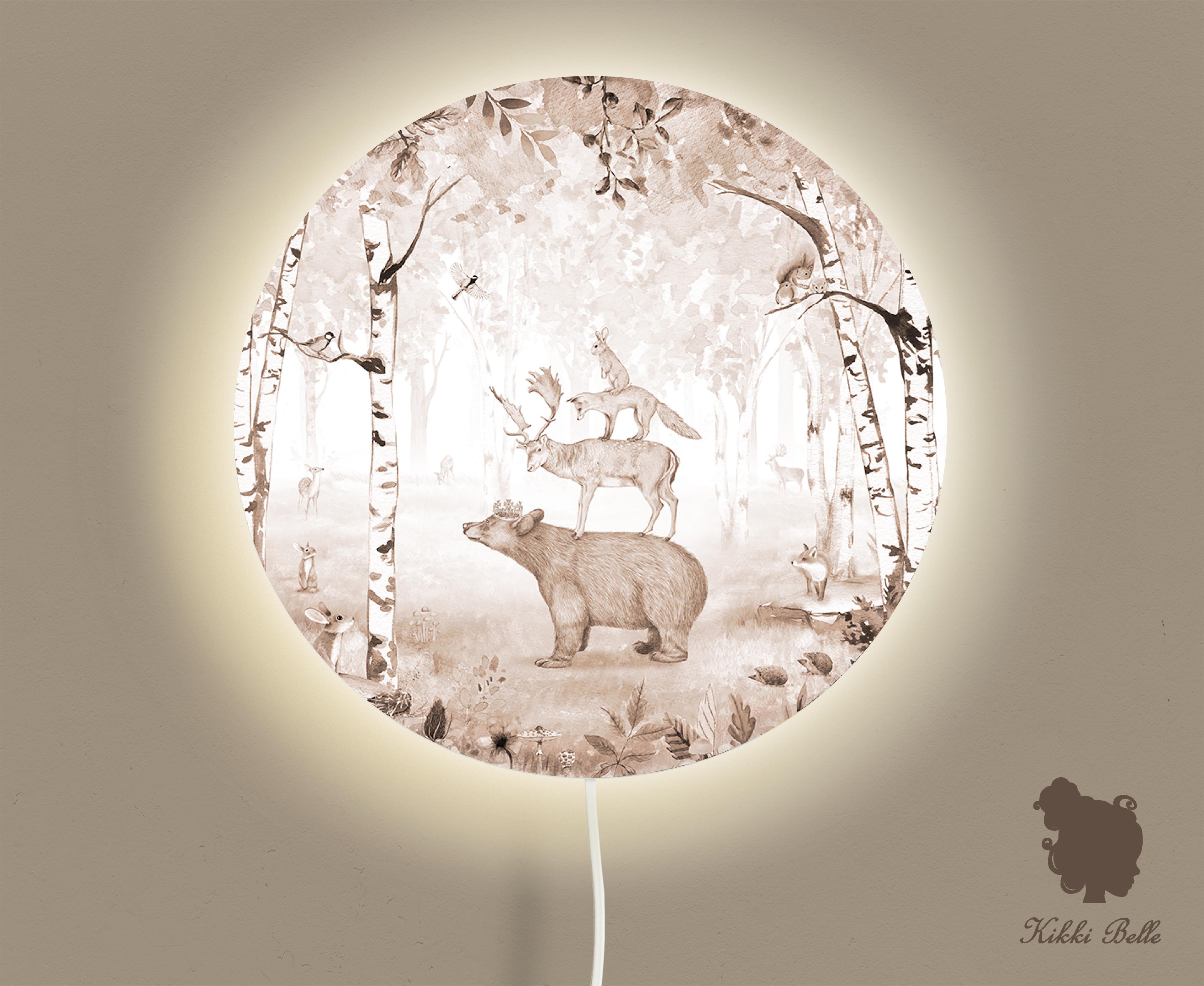 Wandlamp rond Bear King beige kinderkamer - Kiki Belle