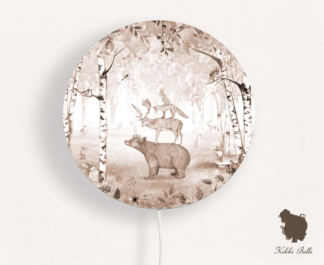 Wandlamp rond Bear King beige kinderkamer - Kiki Belle