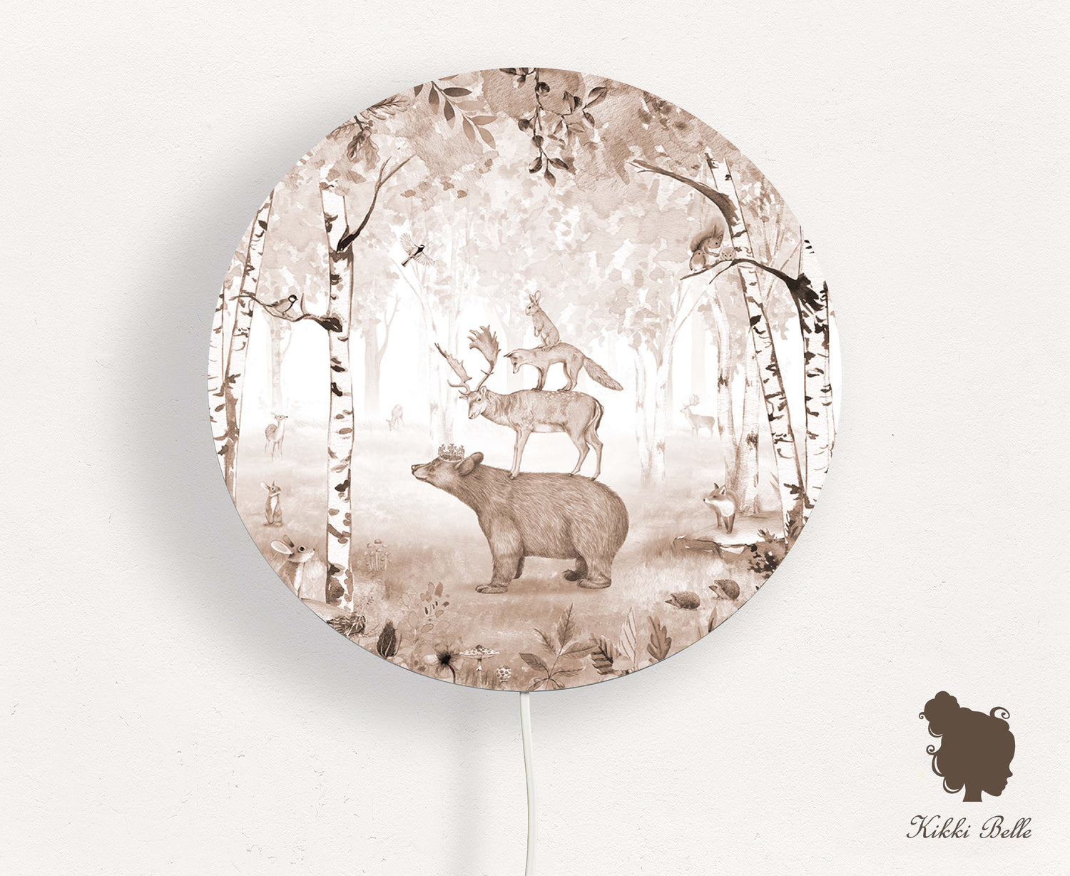Wandlamp rond Bear King beige kinderkamer - Kiki Belle
