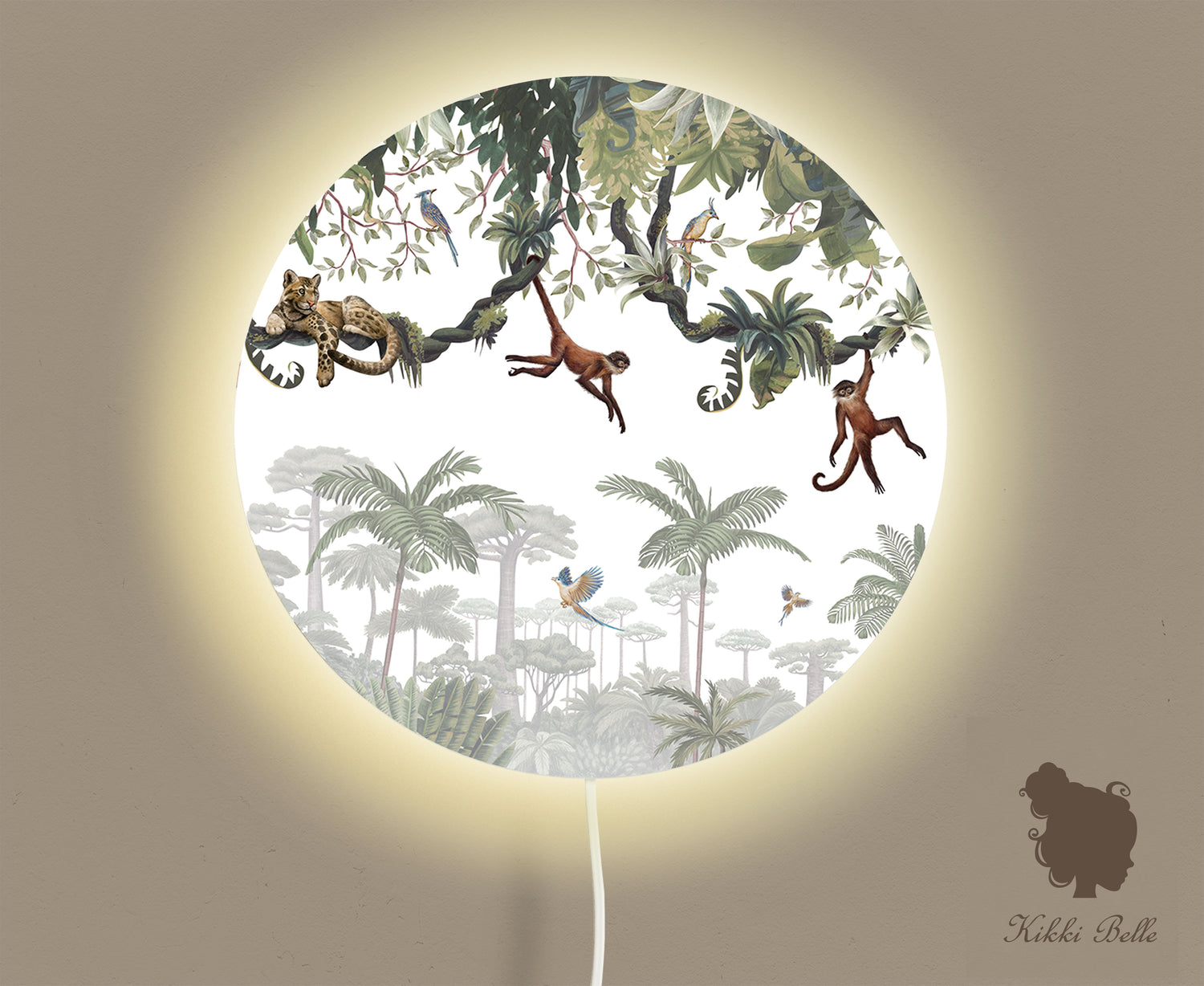Wandlamp rond Cheeky Monkeys kinderkamer - Kiki Belle