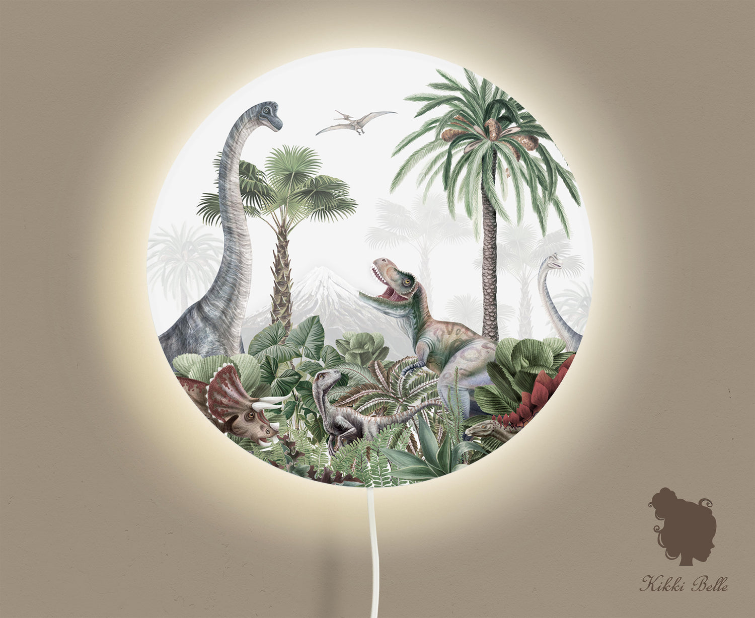Wandlamp rond Dino Jive kinderkamer - Kiki Belle
