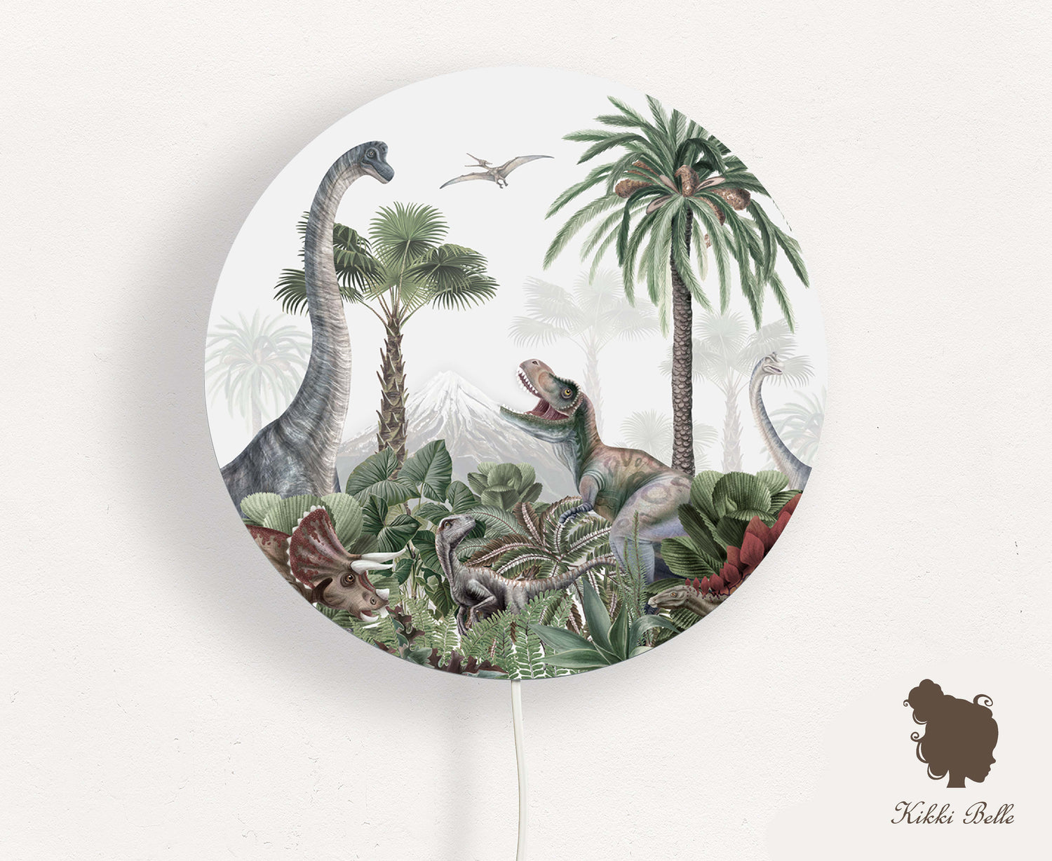 Wandlamp rond Dino Jive kinderkamer - Kiki Belle