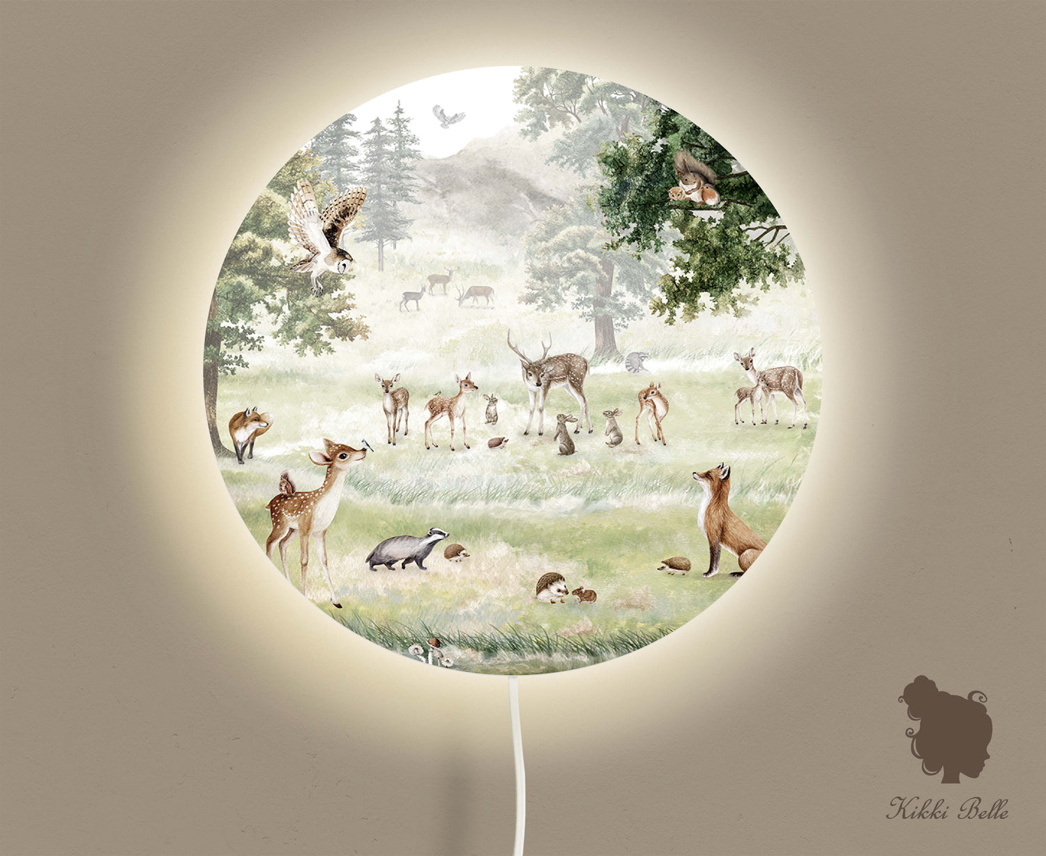 Wandlamp rond Forest Fun kinderkamer - Kiki Belle