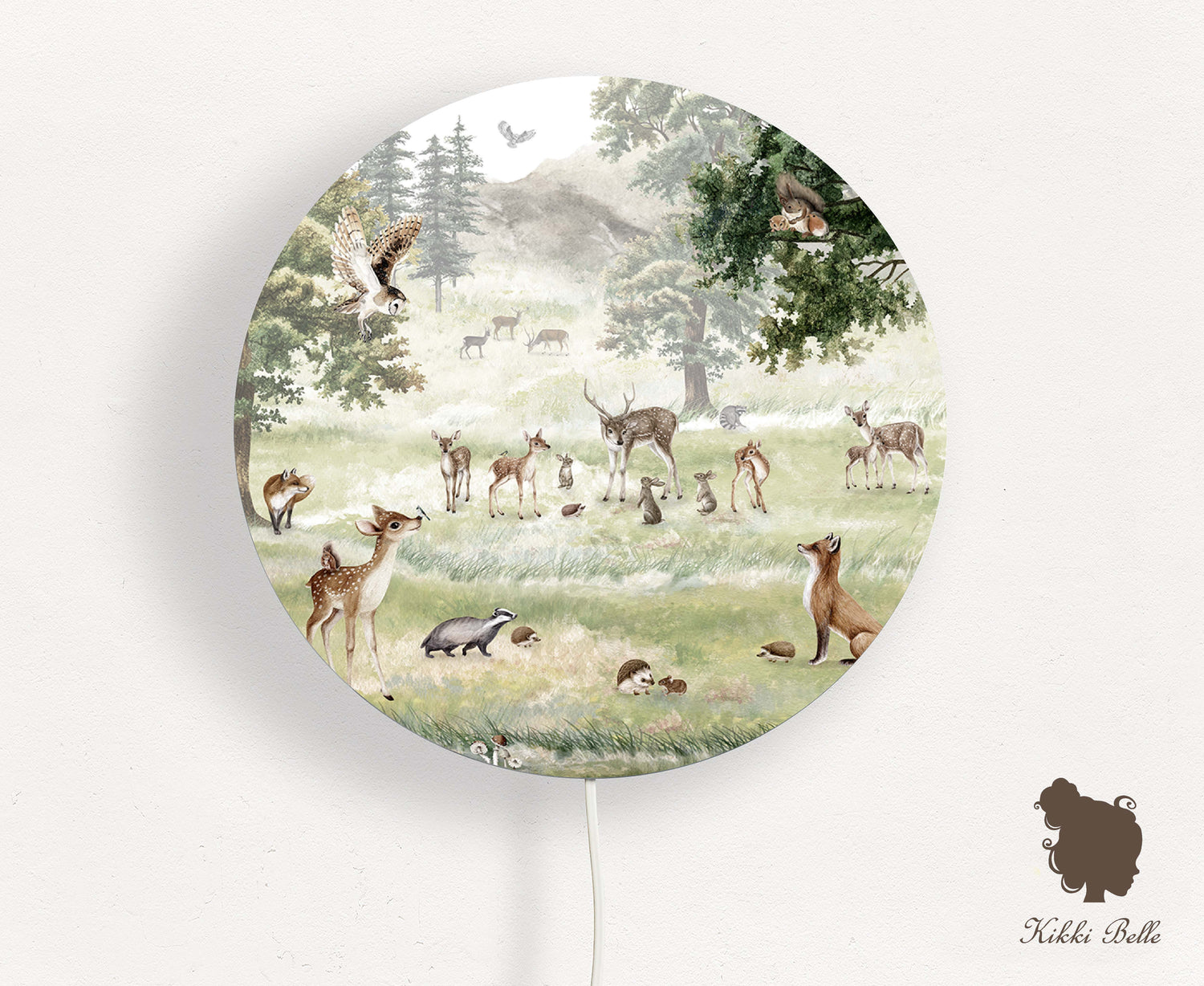 Wandlamp rond Forest Fun kinderkamer - Kiki Belle
